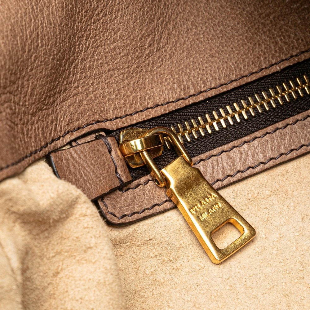 Vintage Prada Cervo Shine Hobo Bag in Luggage Brown - Picture 13 of 13
